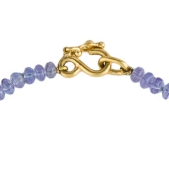 Designer REINSTEIN ROSS 20K - 22K Yellow Gold Smooth Tanzanite Gemstone Necklace - Picture 11 of 12